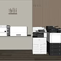 Modern Office Appliances Featuring Multifunctional Printers And Copiers In Various Designs 3d model