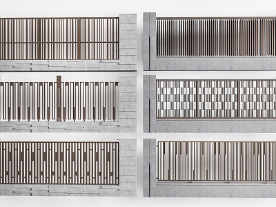 Community fence courtyard fence grille fence iron fence 3d model