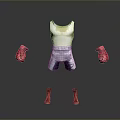 White Tank Top Gray Shorts With Red Boxing Gloves And Shoes