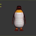 Standing Penguin Plush Toy Featuring Black Back Yellow Neck White Belly And Orange Feet