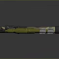 3D Model of Military Weapon With Camouflage Rocket Launcher And Yellow Rockets