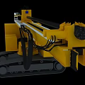 Yellow Tracked Construction Utility Vehicle With Long Boom Drilling Equipment