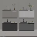 Stylish Kitchen Appliances With Different Colored Cabinets Countertops And Sink Design