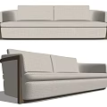 Modern Light Gray Fabric Sectional Sofa With Wooden Frame And Comfortable Design 3d model