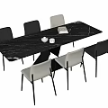 Modern Dining Table and Chair Combination Dining Chair Single Chair Dining Table 3d model