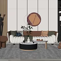 Modern sofa coffee table combination 3d model