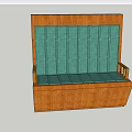 Wooden Public Chair With Green Seats Two Seats And Central Divider Design