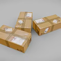 Cardboard Shipping Boxes With Packing Tape And Labels For Transport