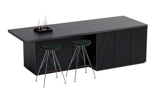 Modern Bar Chair Combination Nakajima Dining Table and Chair Combination 3d model