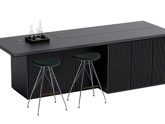 Modern Bar Chair Combination Nakajima Dining Table and Chair Combination 3d model
