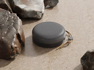 Serene Coastal Beach Landscape With Soft Sand And Weathered Rocks In Natural Setting 3d model