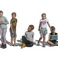 Modern multiplayer child character 3d model