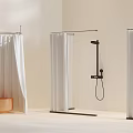 White Shower Curtains for Modern Bathroom with Clean Design and Shower Area