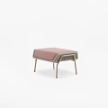 Pink Upholstered Ottoman With Metal Legs Modern Design For Living Room