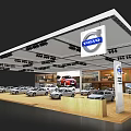 Volvo Exhibition Booth Featuring Displayed Cars Modern Lighting And Display Area