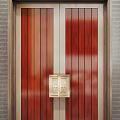 Luxurious Gold Metal Double Doors With Decorative Panels And Classic Frame Design
