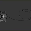 Professional Inspection Tool With Digital Display Screen And Coiled Cable On Black Background