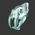 Realistic Medical Skull Model With Brown Color And Long Fangs For Education