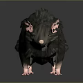 Realistic Game Movie Character With Black Fur Pink Ears And Pink Paws