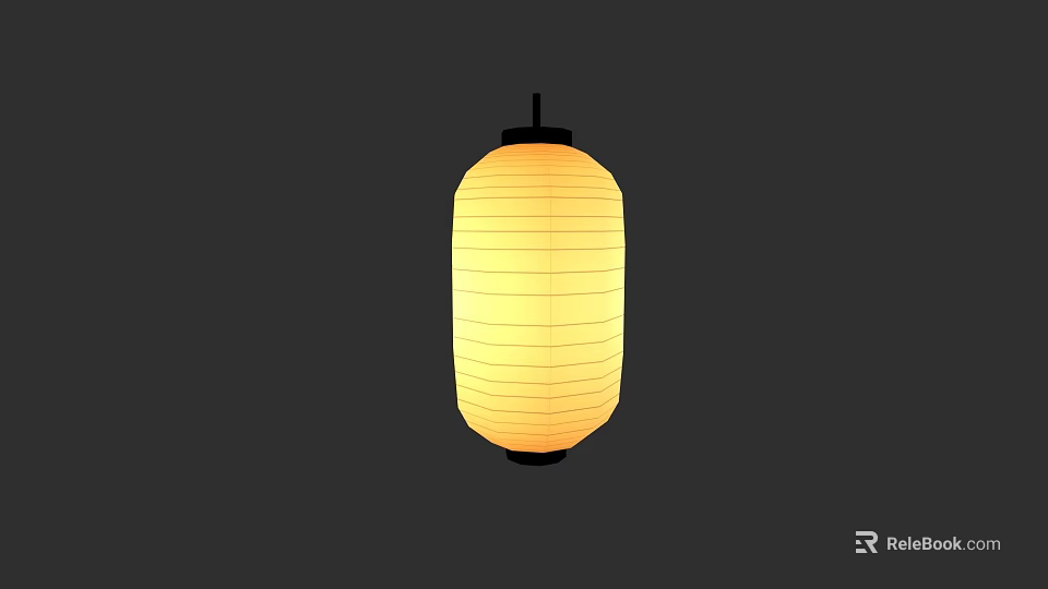 Traditional Yellow Paper Lantern Hanging Design For Home Decoration And Festive Celebrations 3d model 