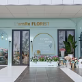 Flower Shop With Fresh Flowers Green Plants And Rabbit Doll Decorative
