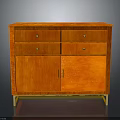 Stylish Orange Furniture Cabinet With Drawers Cabinet Doors And Gold Legs Design