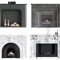 Quiet Ancient Style Fireplace 3d model