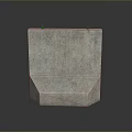 Concrete Structure Featuring Rectangular Body Two Red Small Cylinders And Irregular Bottom Geometry