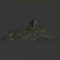 Modern 3D Terrain Model with Mountain Texture on Square Base and Natural Landscape