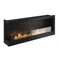 Modern Wall Mounted Fireplace With Glass Front Black Frame And Realistic Flame