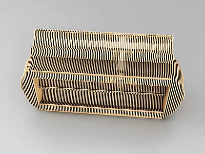 Modern Woven Dining Chair With Black And White Striped Rattan Design And Stylish Look 3d model
