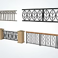 Various Decorative Iron Railings With Leaf Geometric And Patterned Designs 3d model