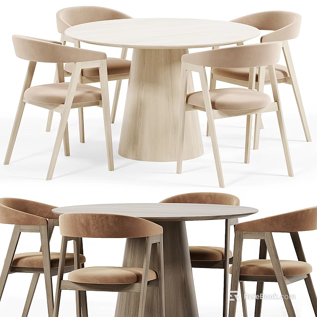 Elegant Modern Desk Interior With Wooden Frame And Minimalist Design 3d model 