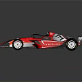Red and Black Race Car With Aerodynamic Design And White Alloy Wheels