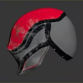 Weapon Tactical Helmet Red And Black Military Combat Gear Design