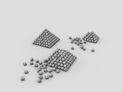 Geometric Structures Formed by Small Spheres Including Pyramid Square and Scattered Balls 3d model