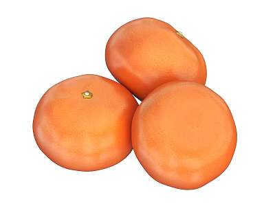 Three Fresh Ripe Juicy Orange Round Fruits Stacked Nicely 3d model