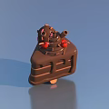 Delicious Chocolate Cake With Red Cherries And Decorations On Wooden Stick