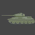 Green Military Tank Model Featuring Long Cannon Turret And Tracked Wheels