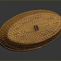 Yellow Woven Storage Box With Lid And Wooden Handle For Home Organization
