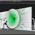 Futuristic Photo Check In Spot With Green Light Ring And Circular Structure