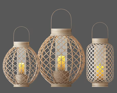 Southeast Asia Table Lamp Bamboo Lamp Combination 3d model Southeast Asia Table Lamp Bamboo Lamp Combination 3d model