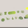 Diverse Plant Combinations With Various Green Shrubs And Potted Plants