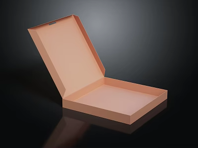 Open Pink Box Placed on Black Background Showing Empty Interior 3d model