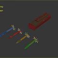 Green Multiple Rocket Launcher With Launch Tubes And Four Rockets Featuring Yellow Fins And Colored Stripes