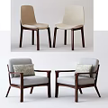 Modern Leisure Accent Chairs with Wooden Frame Upholstered Seat Armrests and Decorative Pillows