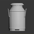 Silver Metal Milk Can With Two Side Handles And Secure Lid Design