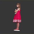 Little Girl Wearing Pink Dress And Glasses With Arms Crossed On White Platform Gray Background
