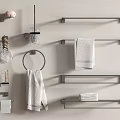 Bathroom Cabinet Rack With Metal Towel Racks Ring Holder And Shelves