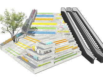 modern elevator height difference terrain 3d model